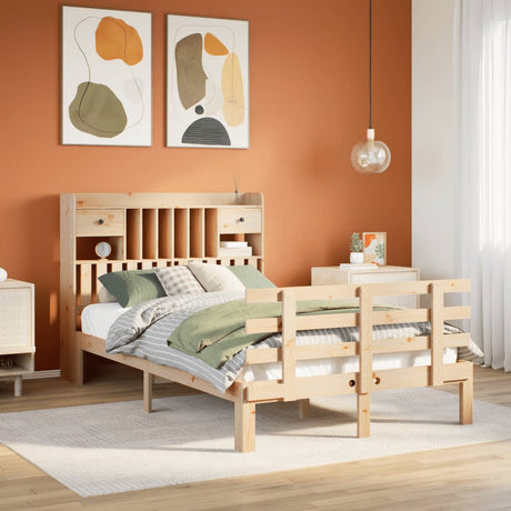 Bookcase Bed Without Mattress 90X200Cm Solid Wood Pine