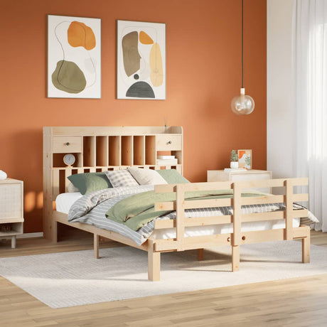 Bookcase Bed Without Mattress 90X200Cm Solid Wood Pine