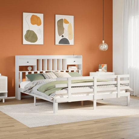 Bookcase Bed Without Mattress 90X200Cm Solid Wood Pine