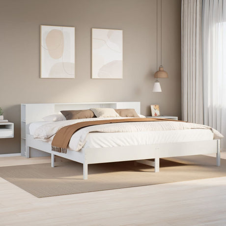 Bookcase Bed Without Mattress 150X200 Cm King Solid Wood Pine