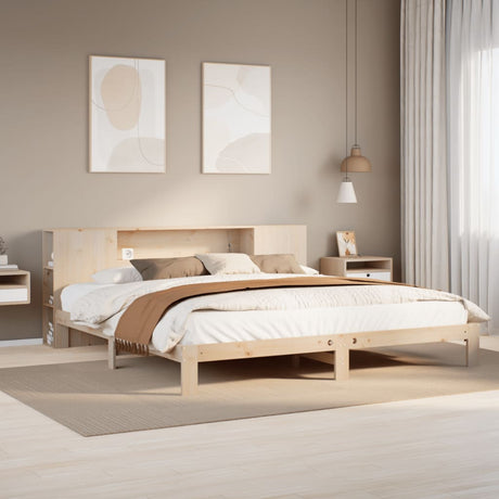 Bookcase Bed Without Mattress 150X200 Cm King Solid Wood Pine