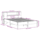 Bookcase Bed Without Mattress 150X200 Cm King Solid Wood Pine