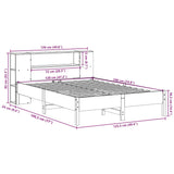 Bookcase Bed without Mattress 120x190 cm Small Double Solid Wood Pine