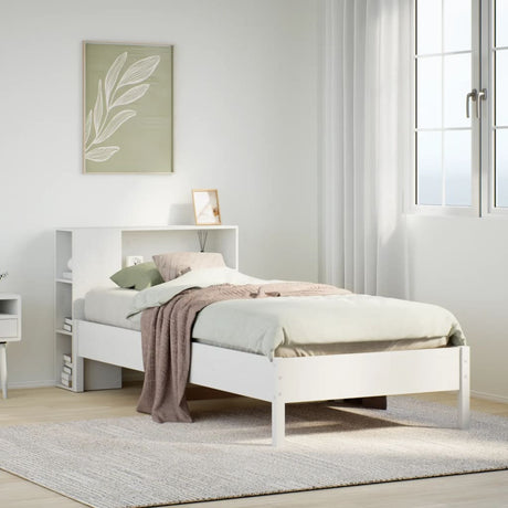 Bookcase Bed Without Mattress 90X200Cm Solid Wood Pine