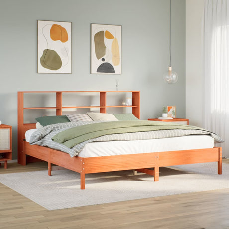 Bookcase Bed Without Mattress 160X200Cm Solid Wood Pine
