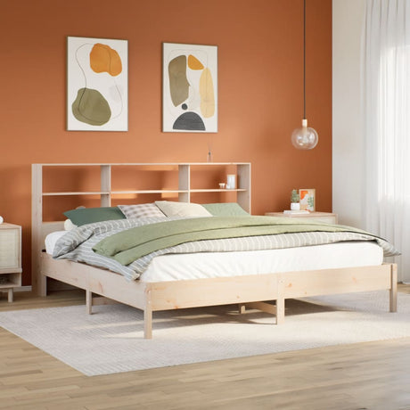 Bookcase Bed Without Mattress 160X200Cm Solid Wood Pine