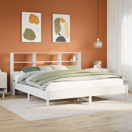 Bookcase Bed Without Mattress 160X200Cm Solid Wood Pine