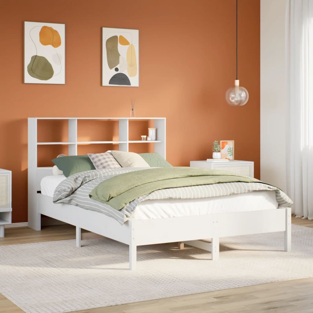 Bookcase Bed Without Mattress 160X200Cm Solid Wood Pine