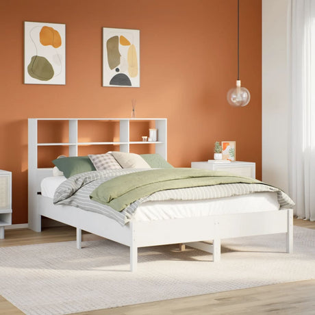 Bookcase Bed Without Mattress 160X200Cm Solid Wood Pine