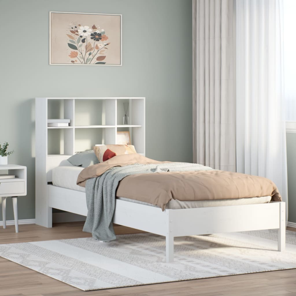 Bookcase Bed Without Mattress 160X200Cm Solid Wood Pine