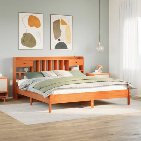 Bookcase Bed Without Mattress Solid Wood Pine
