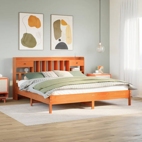 Bookcase Bed Without Mattress Solid Wood Pine