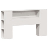 Bookcase Bed without Mattress White 150x200 cm King Size Solid Wood Pine