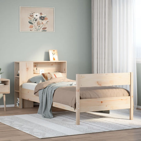 Bookcase Bed Without Mattress 100X200Cm Solid Wood Pine