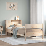 Bookcase Bed Without Mattress 100X200Cm Solid Wood Pine