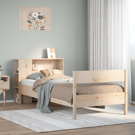 Bookcase Bed Without Mattress 100X200Cm Solid Wood Pine