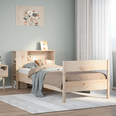 Bookcase Bed Without Mattress 100X200Cm Solid Wood Pine