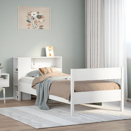 Bookcase Bed Without Mattress 100X200Cm Solid Wood Pine