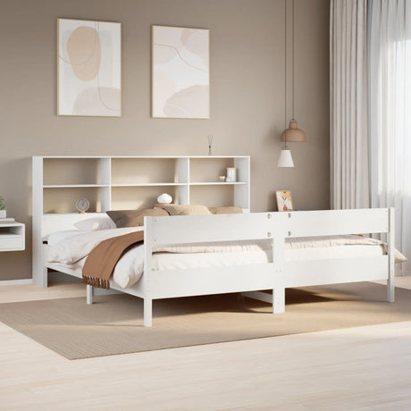 Bookcase Bed Without Mattress 200X200Cm Solid Wood Pine