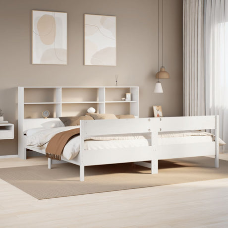 Bookcase Bed Without Mattress 200X200Cm Solid Wood Pine