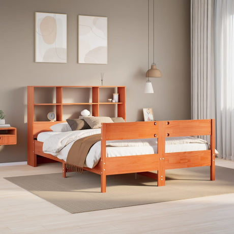 Bookcase Bed Without Mattress 200X200Cm Solid Wood Pine