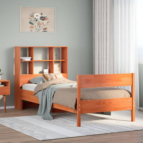 Bookcase Bed Without Mattress 200X200Cm Solid Wood Pine