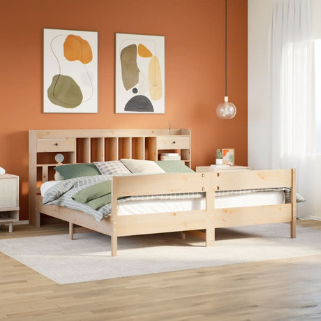 Bookcase Bed Without Mattress Solid Wood Pine