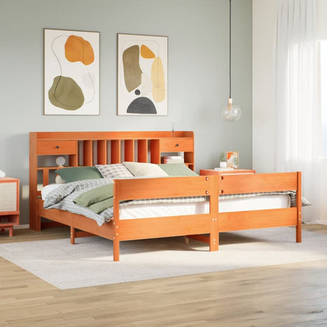 Bookcase Bed Without Mattress Solid Wood Pine