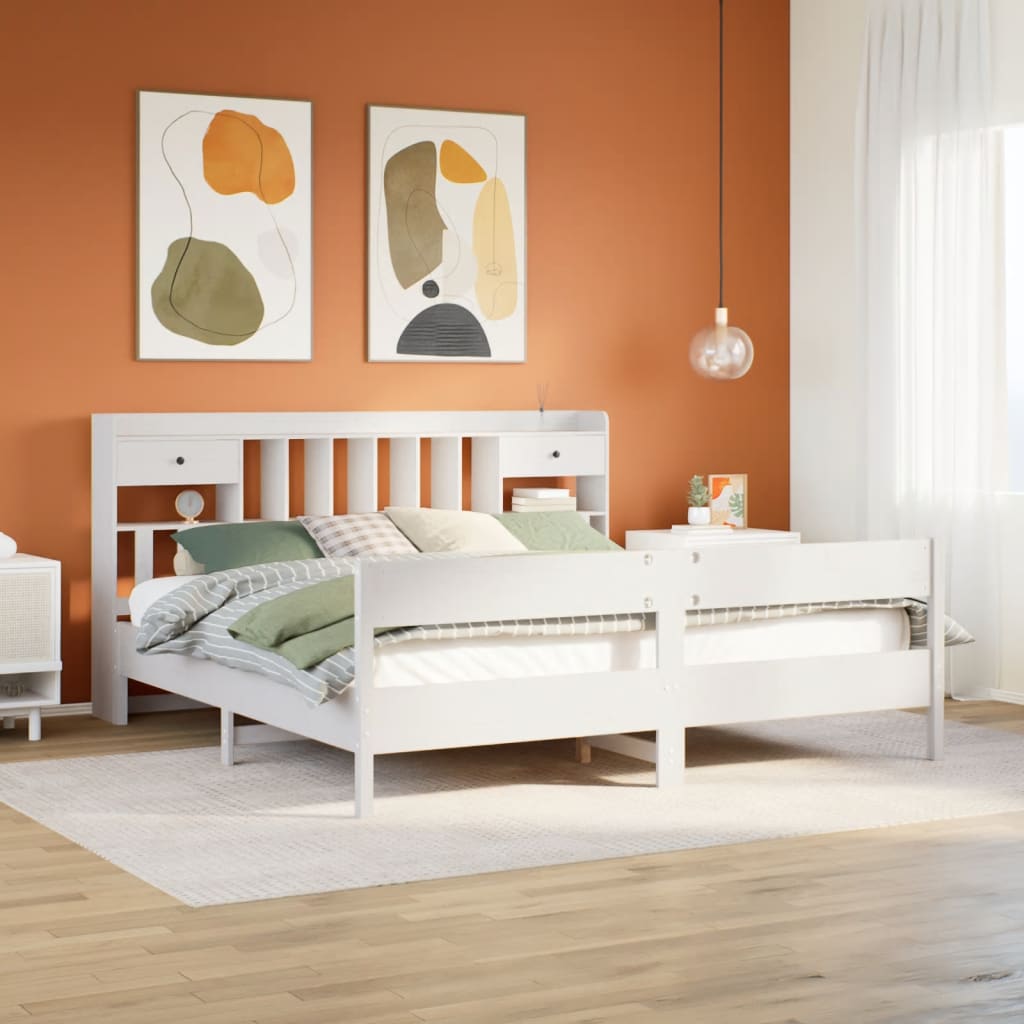 Bookcase Bed Without Mattress Solid Wood Pine