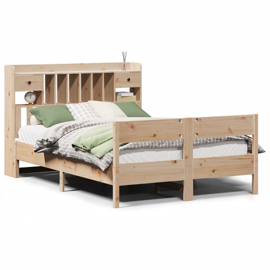 Bookcase Bed without Mattress 160x200cm Solid Wood Pine