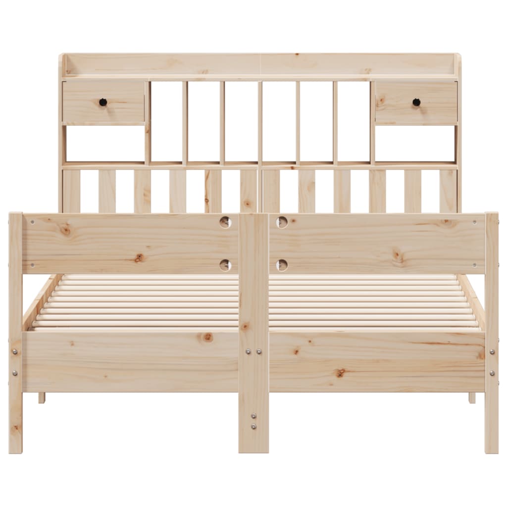 Bookcase Bed without Mattress 160x200cm Solid Wood Pine