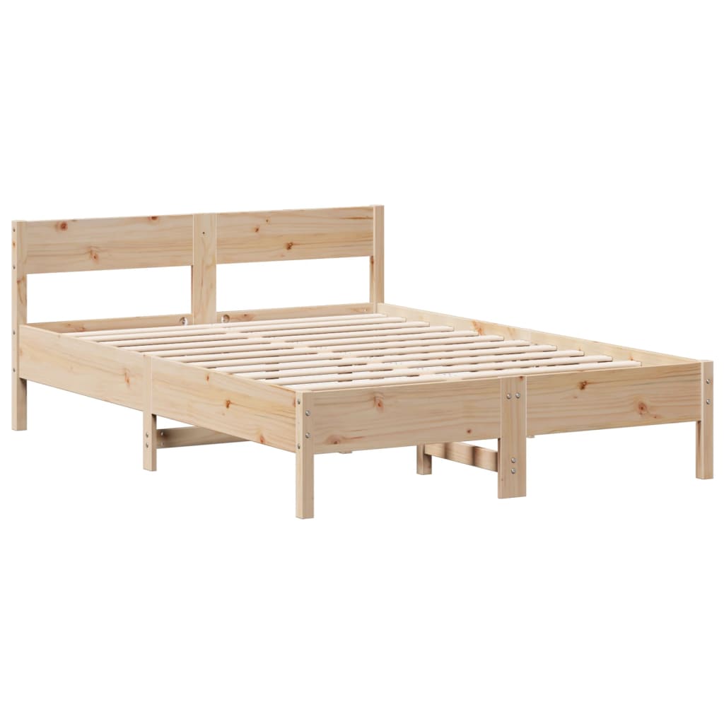 Bookcase Bed without Mattress 160x200cm Solid Wood Pine