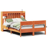 Bookcase Bed without Mattress Wax Brown 140x200cm Solid Wood Pine