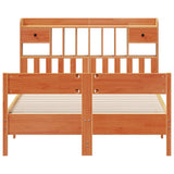 Bookcase Bed without Mattress Wax Brown 140x200cm Solid Wood Pine