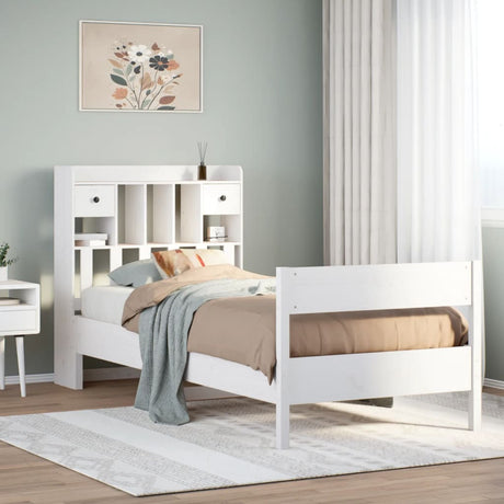Bookcase Bed Without Mattress Solid Wood Pine