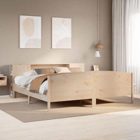 Bookcase Bed Without Mattress 150X200Cm Solid Wood Pine