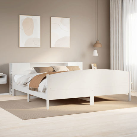 Bookcase Bed Without Mattress 150X200Cm Solid Wood Pine