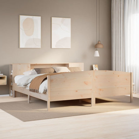Bookcase Bed Without Mattress 150X200Cm Solid Wood Pine