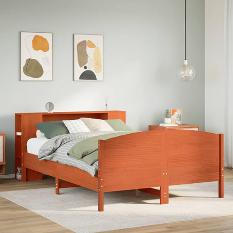 Bookcase Bed Without Mattress 150X200Cm Solid Wood Pine