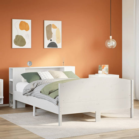 Bookcase Bed Without Mattress 150X200Cm Solid Wood Pine