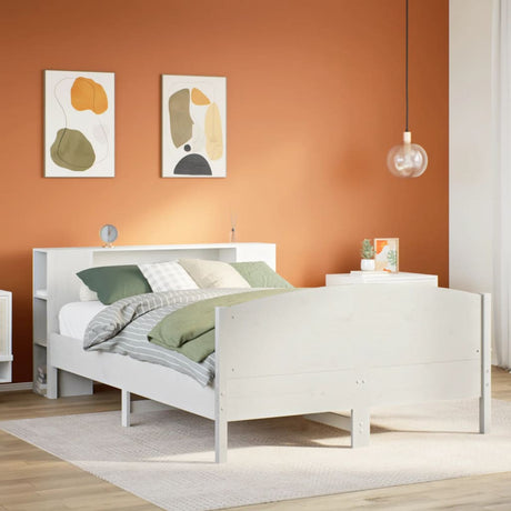 Bookcase Bed Without Mattress 150X200Cm Solid Wood Pine