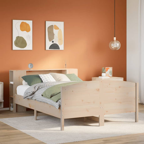 Bookcase Bed Without Mattress 150X200Cm Solid Wood Pine
