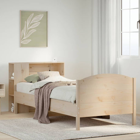 Bookcase Bed Without Mattress 90X200Cm Solid Wood Pine