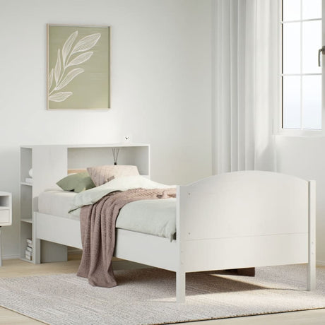 Bookcase Bed Without Mattress 90X200Cm Solid Wood Pine