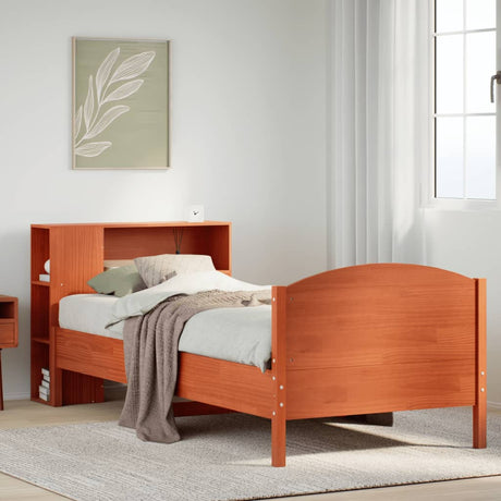 Bookcase Bed Without Mattress 90X200Cm Solid Wood Pine
