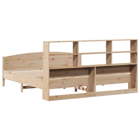Bookcase Bed Without Mattress 200X200Cm Solid Wood Pine