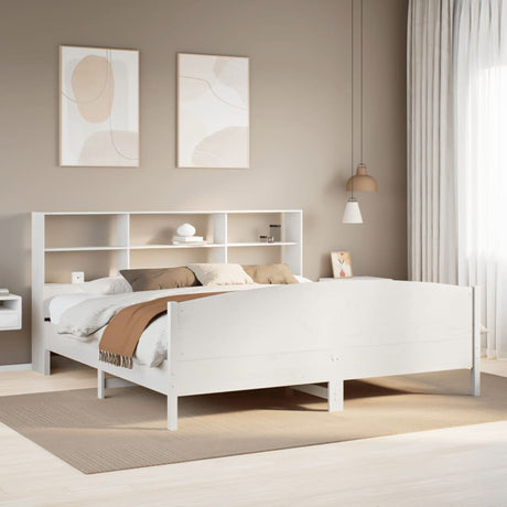 Bookcase Bed Without Mattress 200X200Cm Solid Wood Pine