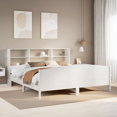 Bookcase Bed Without Mattress 200X200Cm Solid Wood Pine