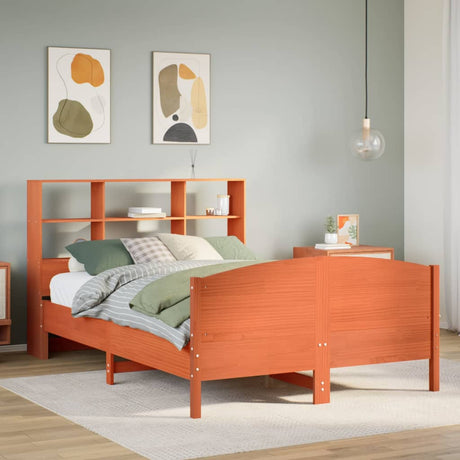 Bookcase Bed Without Mattress 200X200Cm Solid Wood Pine