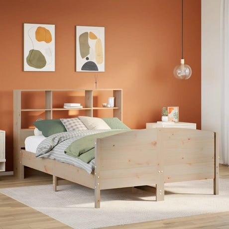 Bookcase Bed Without Mattress 200X200Cm Solid Wood Pine